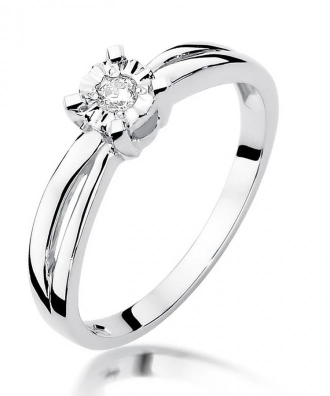 Bonore - White Gold 585 - Diamond 0,08 ct ring 109909
