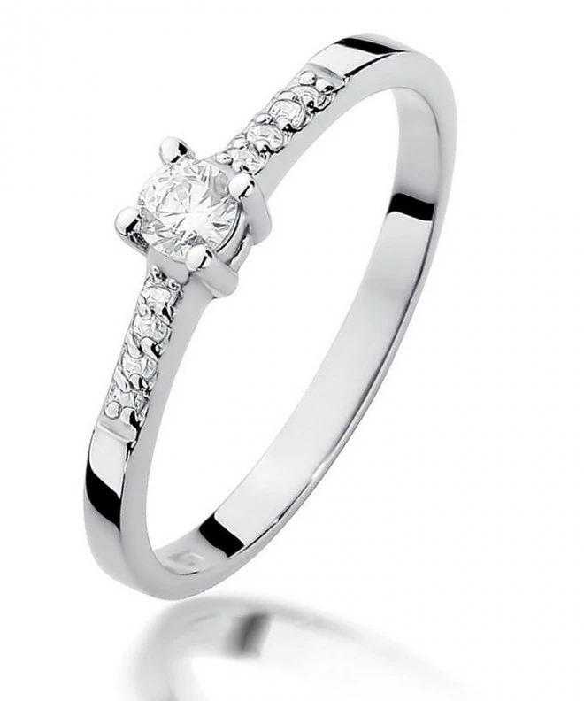 Bonore - White Gold 585 - Diamond 0,15 ct ring 114089
