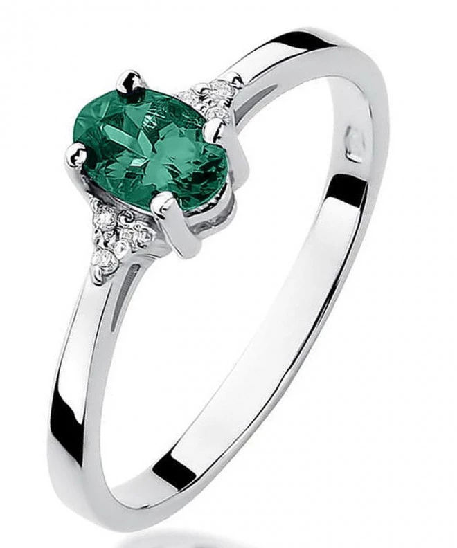 Bonore - White Gold 585 - Emerald 0,4 ct ring 125446