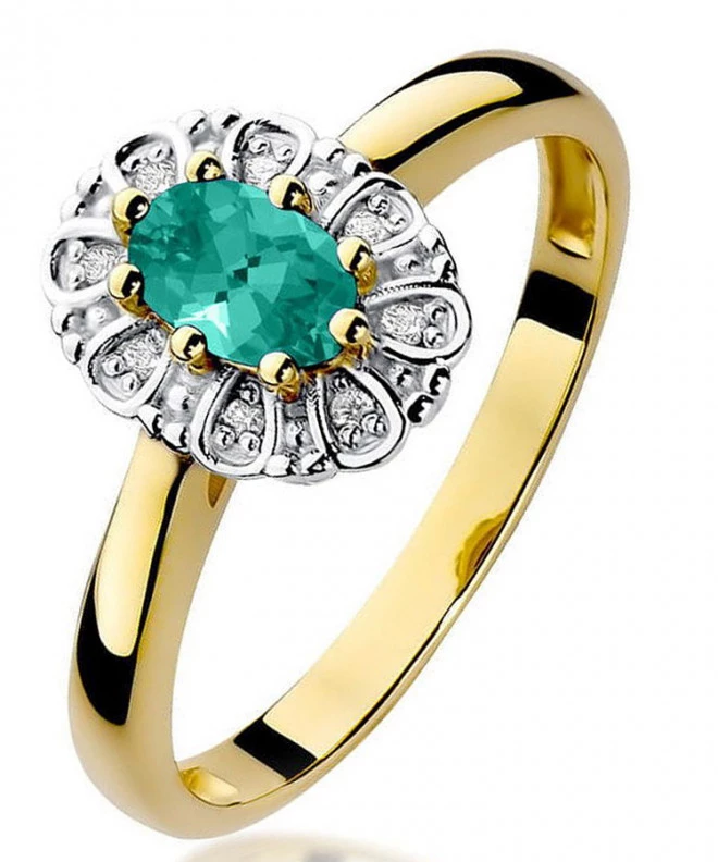 Bonore - Gold 585 - Emerald 0,4 ct ring 98536
