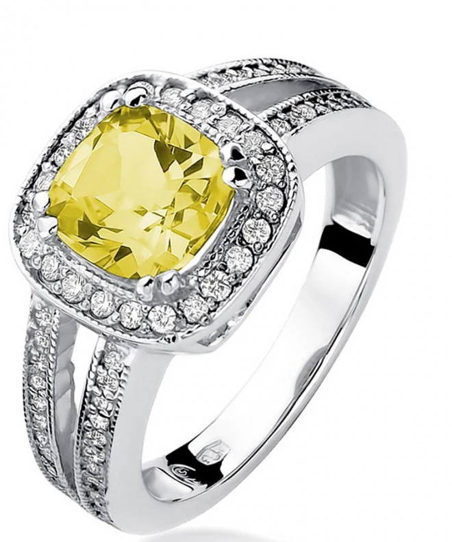 Bonore - White Gold 585 - Citrine 2 ct ring 119302