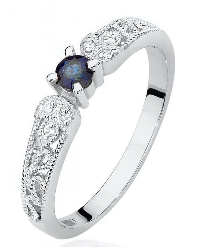Bonore - White Gold 585 - Sapphire 0,1 ct ring 124419