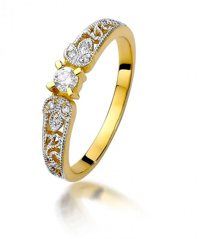 Bonore - Gold 585 - Diamond 0,1 ct ring 86172