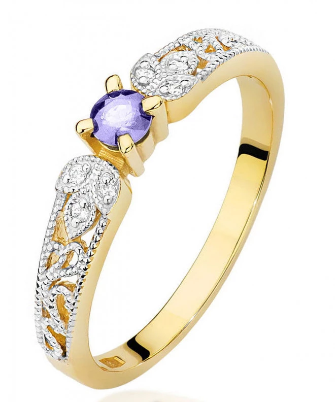 Bonore - Gold 585 - Tanzanite 0,1 ct ring 100646