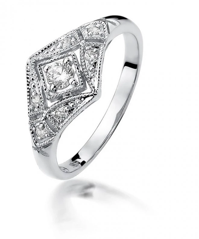 Bonore - White Gold 585 - Diamond 0,1 ct ring 113045