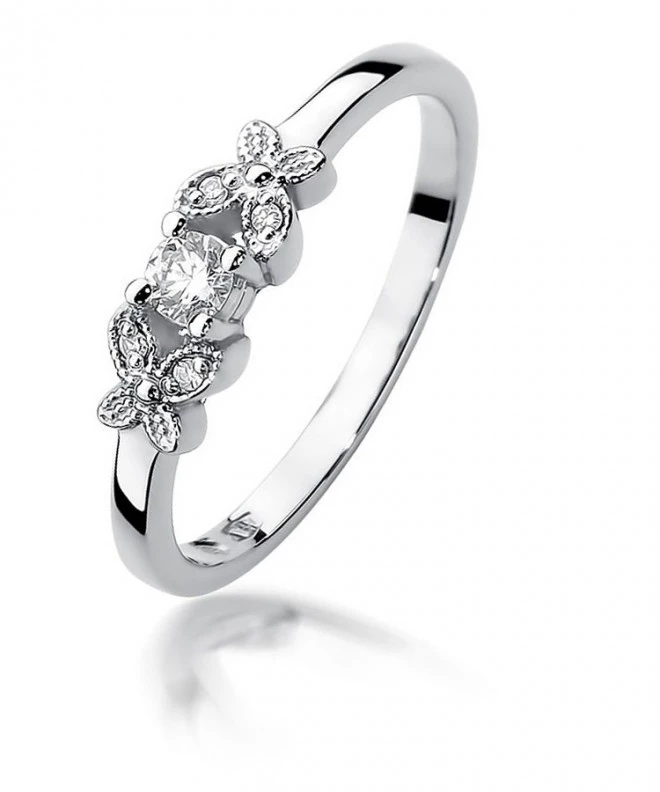 Bonore - White Gold 585 - Diamond 0,1 ct ring 112020