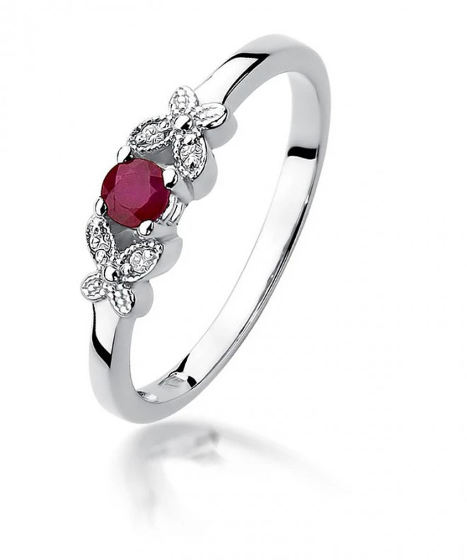 Bonore - White Gold 585 - Ruby 0,15 ct ring 122372