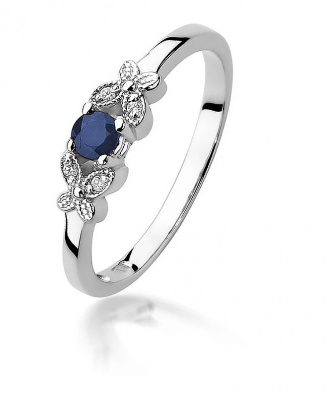 Bonore - White Gold 585 - Sapphire 0,15 ct ring 124420