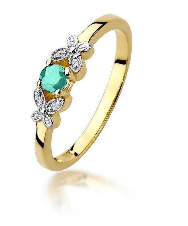 Bonore - Gold 585 - Emerald 0,15 ct ring 99619