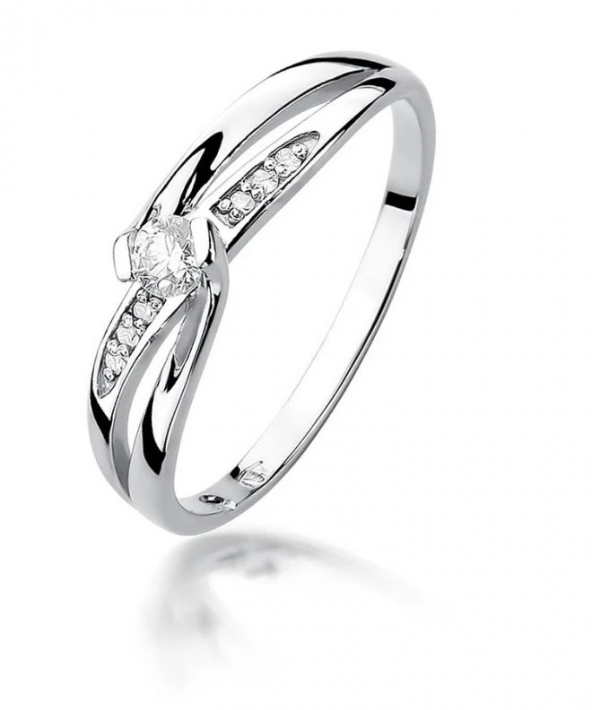 Bonore - White Gold 585 - Diamond 0,1 ct ring 112021