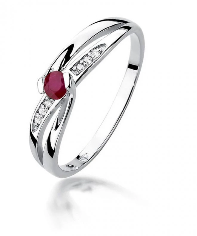 Bonore - White Gold 585 - Ruby 0,15 ct ring 122373