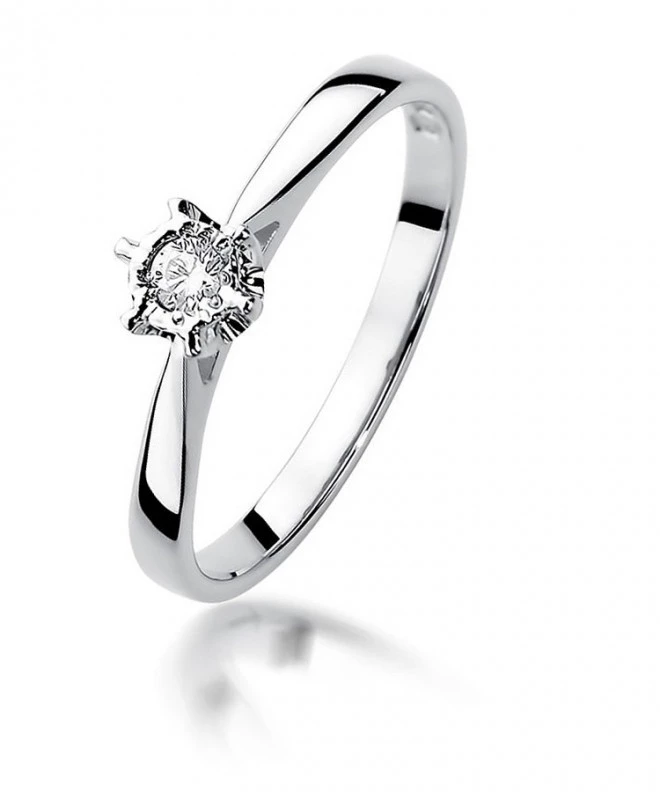 Bonore - White Gold 585 - Diamond 0,05 ct ring 107833