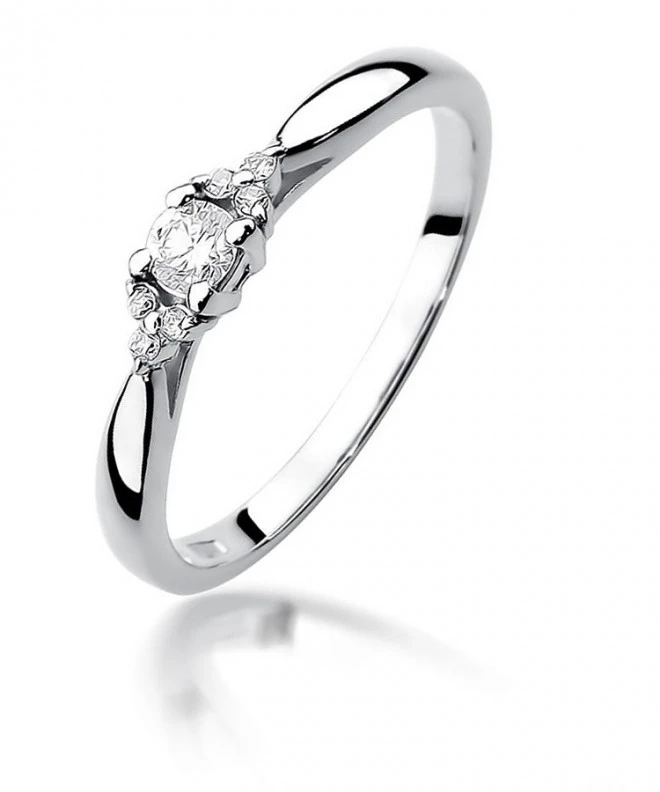 Bonore - White Gold 585 - Diamond 0,1 ct ring 112023