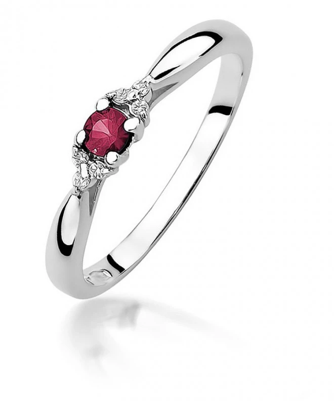 Bonore - White Gold 585 - Ruby 0,15 ct ring 122375