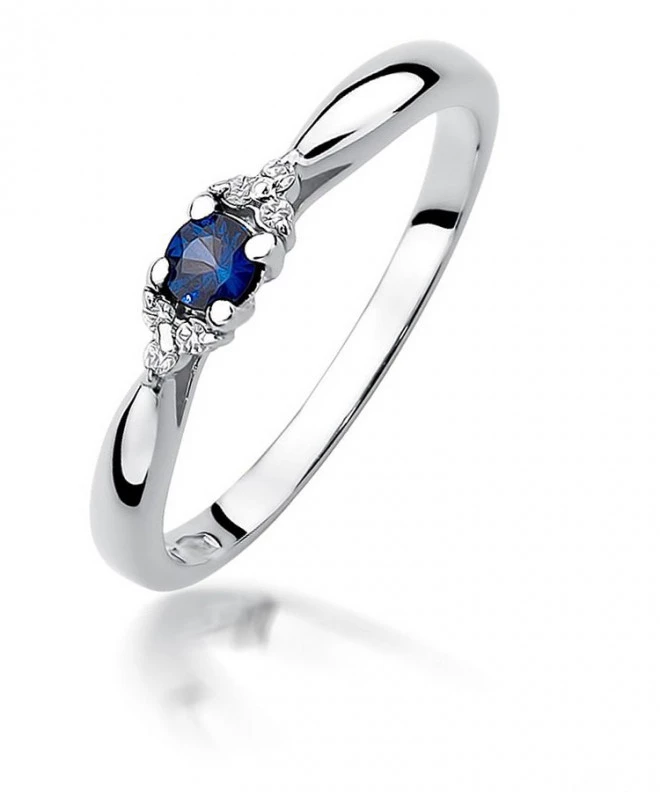 Bonore - White Gold 585 - Sapphire 0,15 ct ring 124422