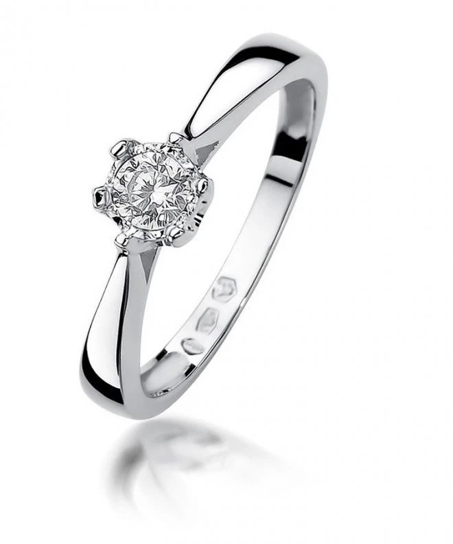 Bonore - White Gold 585 - Diamond 0,2 ct ring 113047