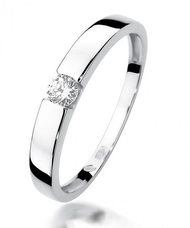 Bonore - White Gold 585 - Diamond 0,12 ct ring 112024