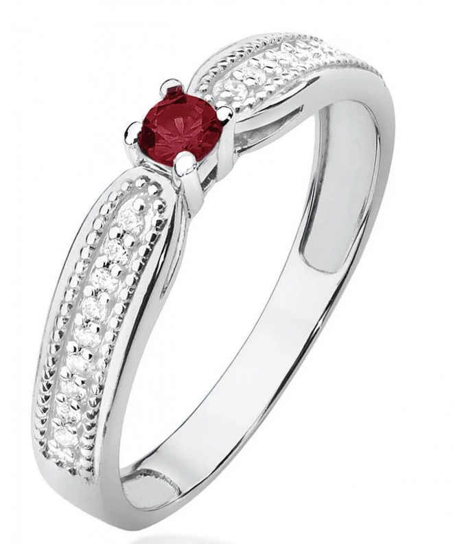 Bonore - White Gold 585 - Ruby 0,15 ct ring 122376