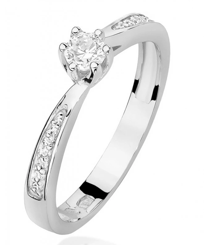 Bonore - White Gold 585 - Diamond 0,15 ct ring 113052