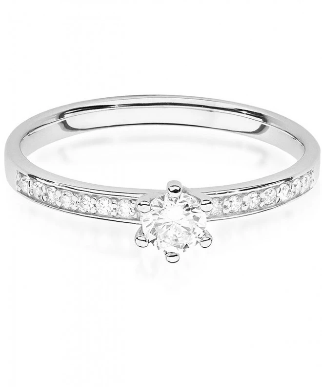 Bonore - White Gold 585 - Diamond 0,1 ct ring 113053