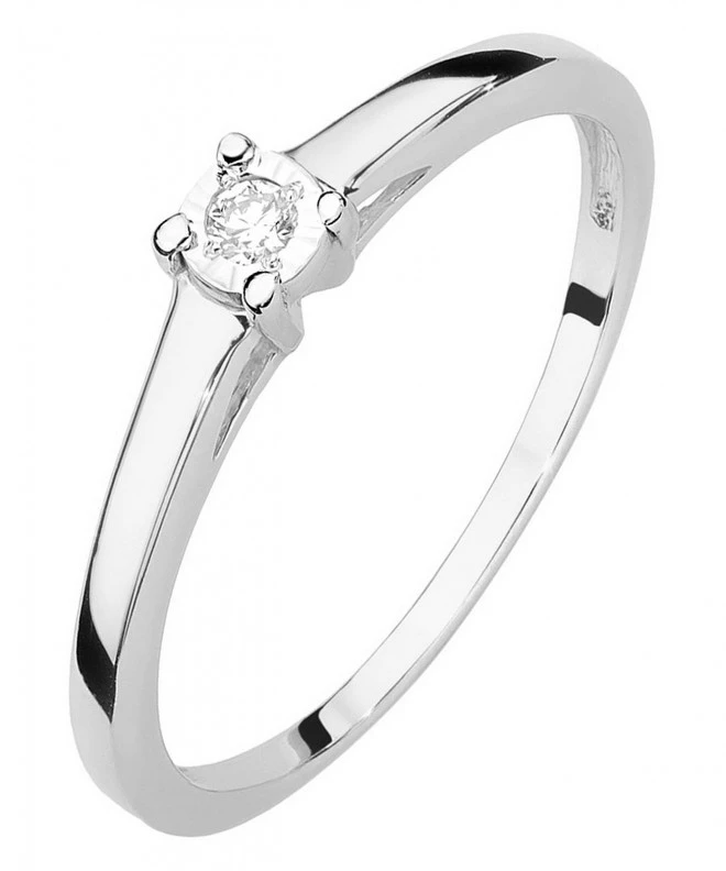 Bonore - White Gold 585 - Diamond 0,03 ct ring 107841