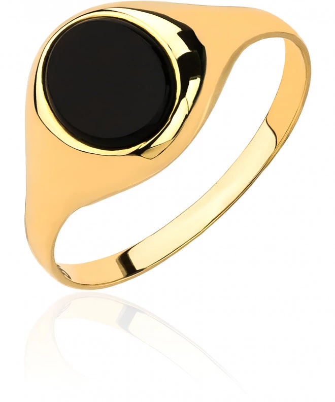Bonore - Gold 585 - Synthetic Onyx ring 139055