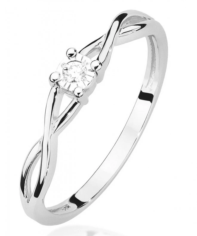 Bonore - White Gold 585 - Diamond 0,03 ct ring 107840