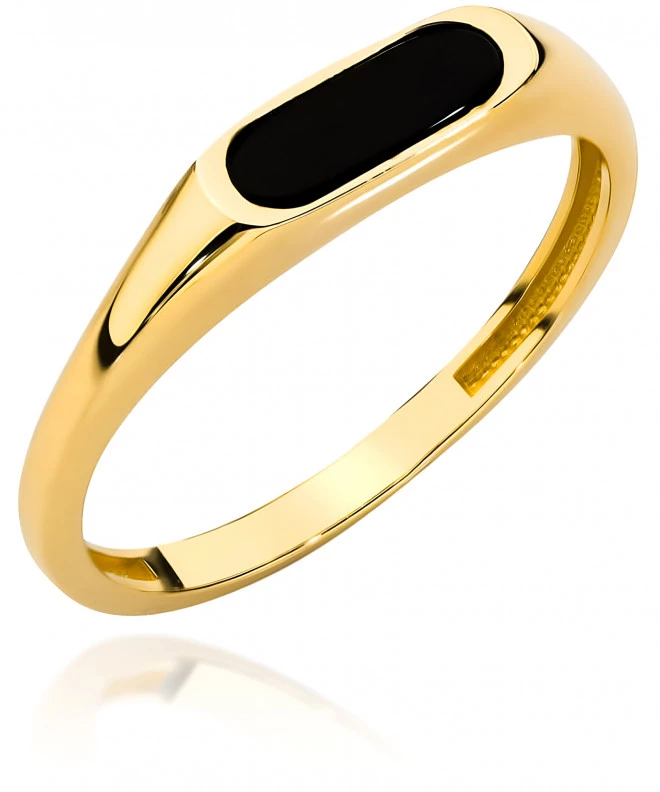 Bonore - Gold 585 - Synthetic Onyx ring 140078