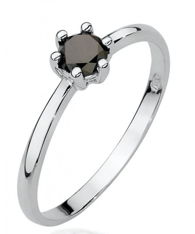 Bonore - White Gold 585 - Black Diamond 0,3 ct ring 119312
