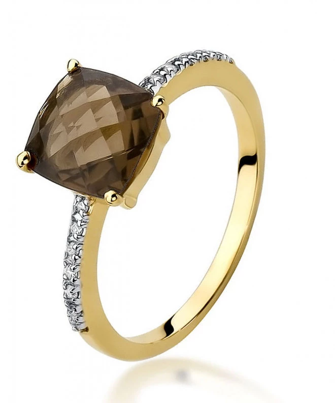 Bonore - Gold 585 - Smoky Quartz 2 ct ring 94399