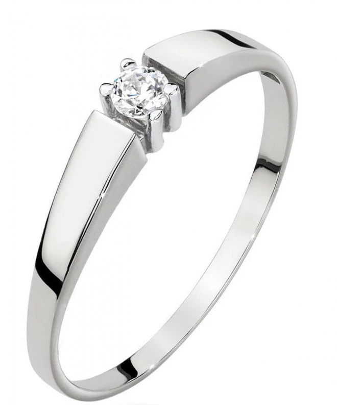 Bonore - White Gold 585 - Diamond 0,1 ct ring 110918