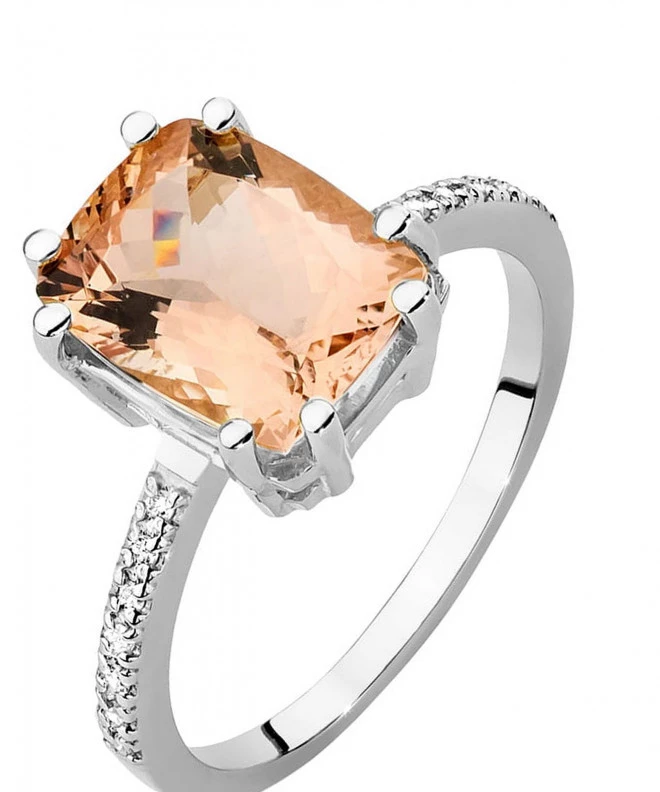 Bonore - White Gold 585 - Morganite 2,8 ct ring 120324
