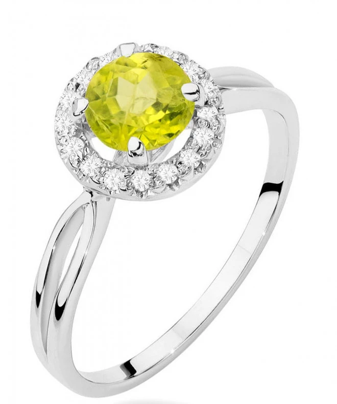 Bonore - White Gold 585 - Olivine 0,9 ct ring 120335