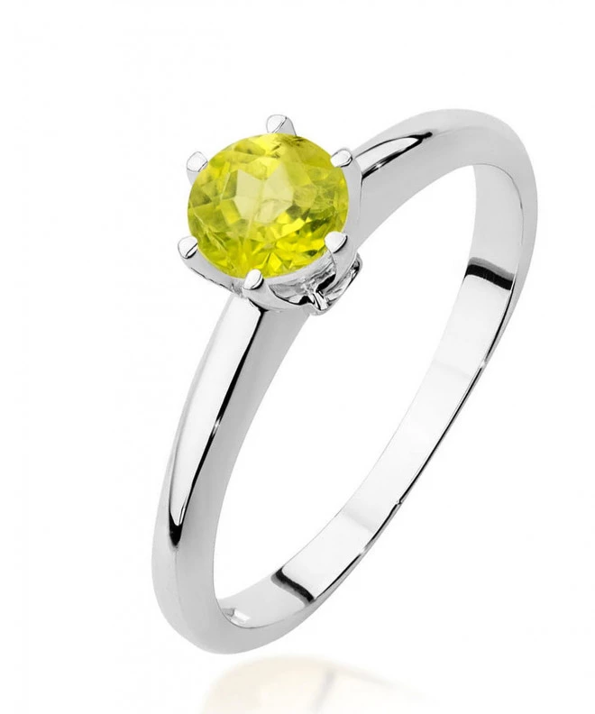 Bonore - White Gold 585 - Olivine 0,6 ct ring 120337