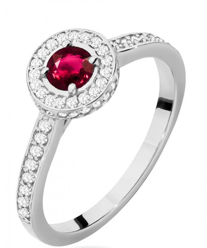 Bonore - White Gold 585 - Ruby 0,35 ct ring 122383