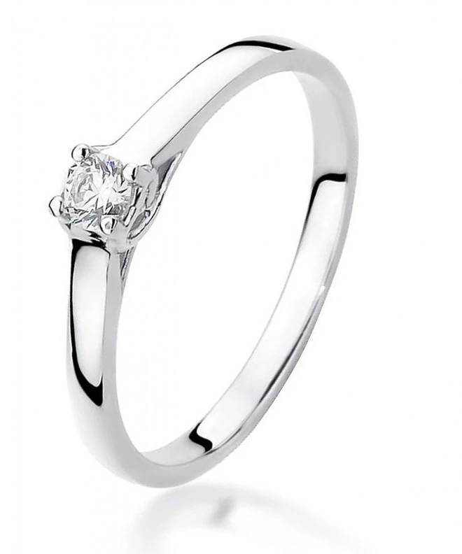 Bonore - White Gold 585 - Diamond 0,12 ct ring 112033