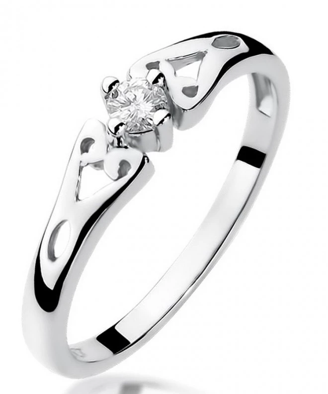 Bonore - White Gold 585 - Diamond 0,1 ct ring 107848