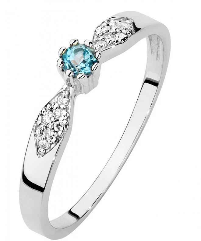 Bonore - White Gold 585 - Topaz 0,15Ct ct ring 126573