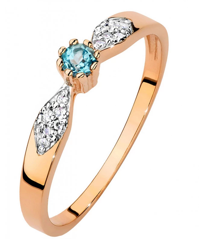 Bonore - Rose Gold 585 - Topaz 0,15Ct ct ring 105784