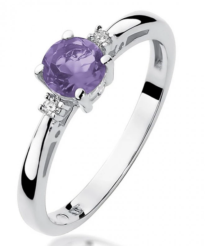 Bonore - White Gold 585 - Amethyst 0,5 ct ring 105798