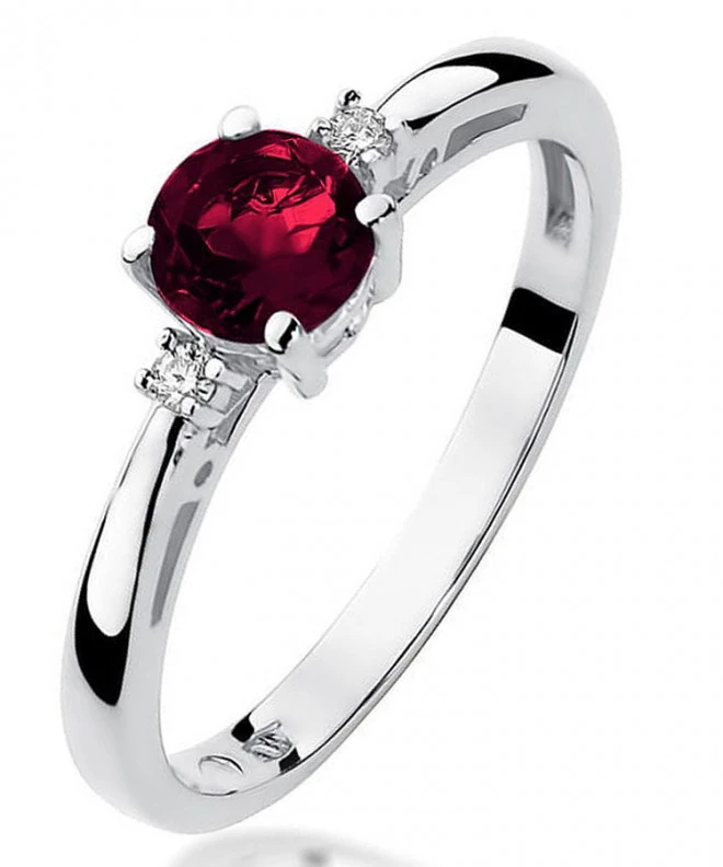 Bonore - White Gold 585 - Garnet 0,5 ct ring 120312