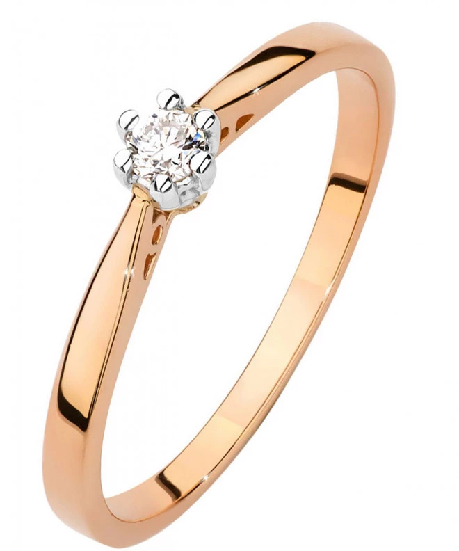 Bonore - Rose Gold 585 - Diamond 0,08 ct ring 102716