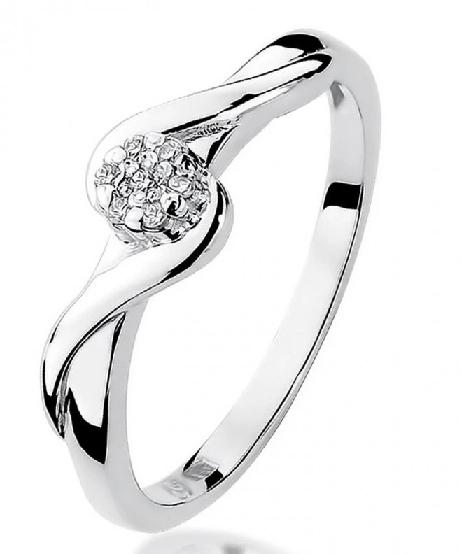 Bonore - White Gold 585 - Diamond 0,04 ct ring 106814