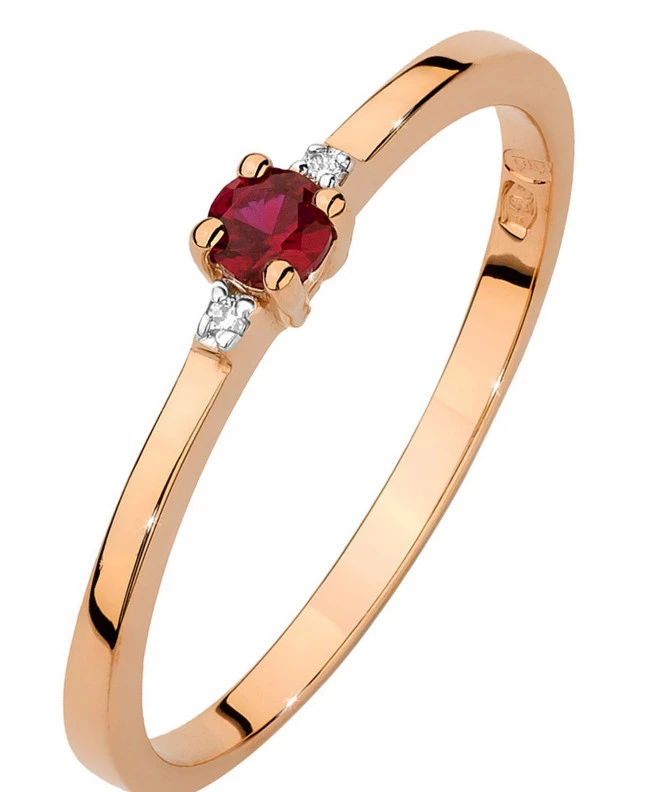 Bonore - Rose Gold 585 - Ruby 0,15 ct ring 104777