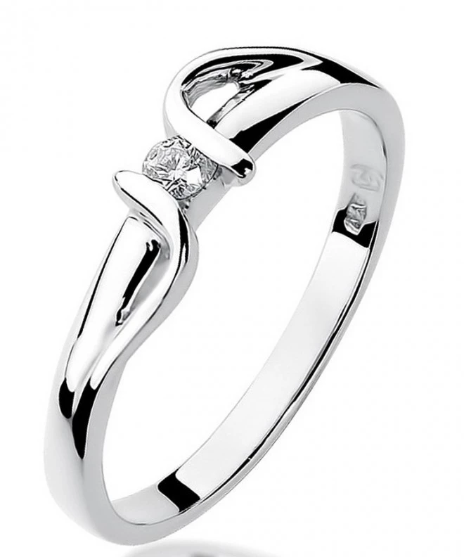 Bonore - White Gold 585 - Diamond 0,05 ct ring 106815