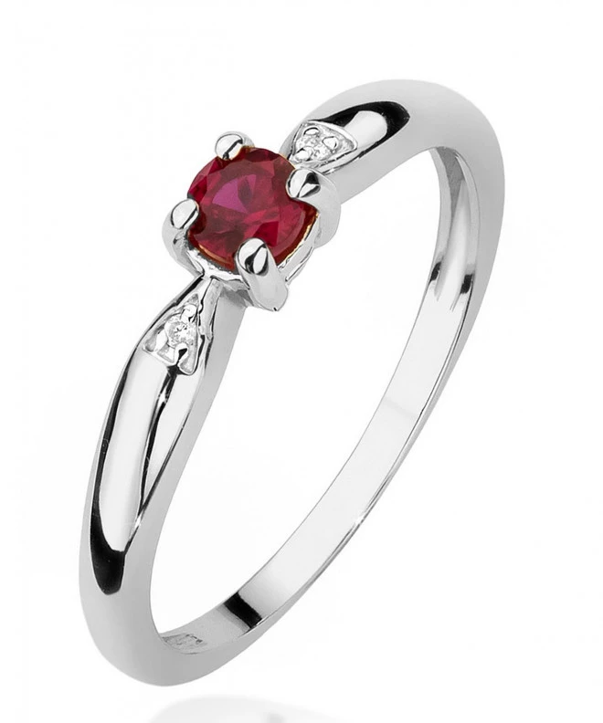 Bonore - White Gold 585 - Ruby 0,15 ct ring 120340