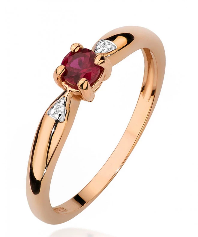 Bonore - Rose Gold 585 - Ruby 0,15 ct ring 104778
