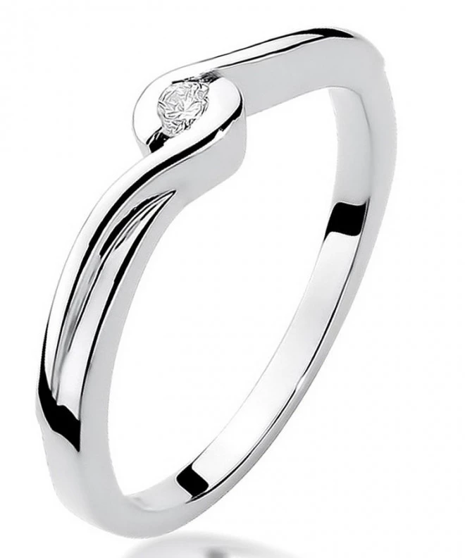 Bonore - White Gold 585 - Diamond 0,05 ct ring 106816