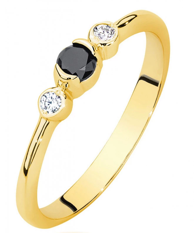 Bonore - Gold 585 - Black Diamond 0,12 ct ring 93383