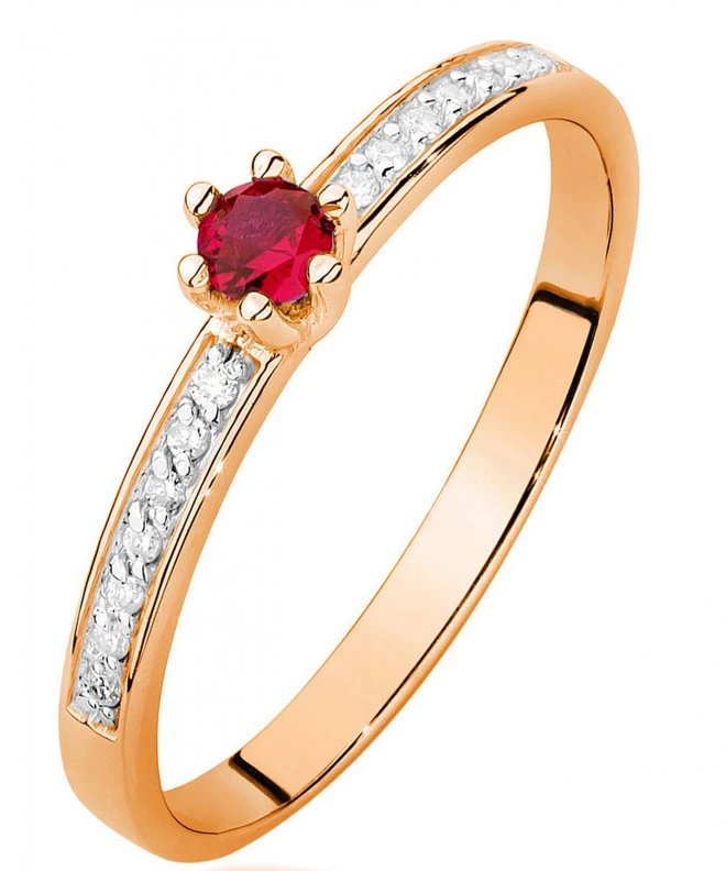 Bonore - Rose Gold 585 - Ruby 0,15 ct ring 104781